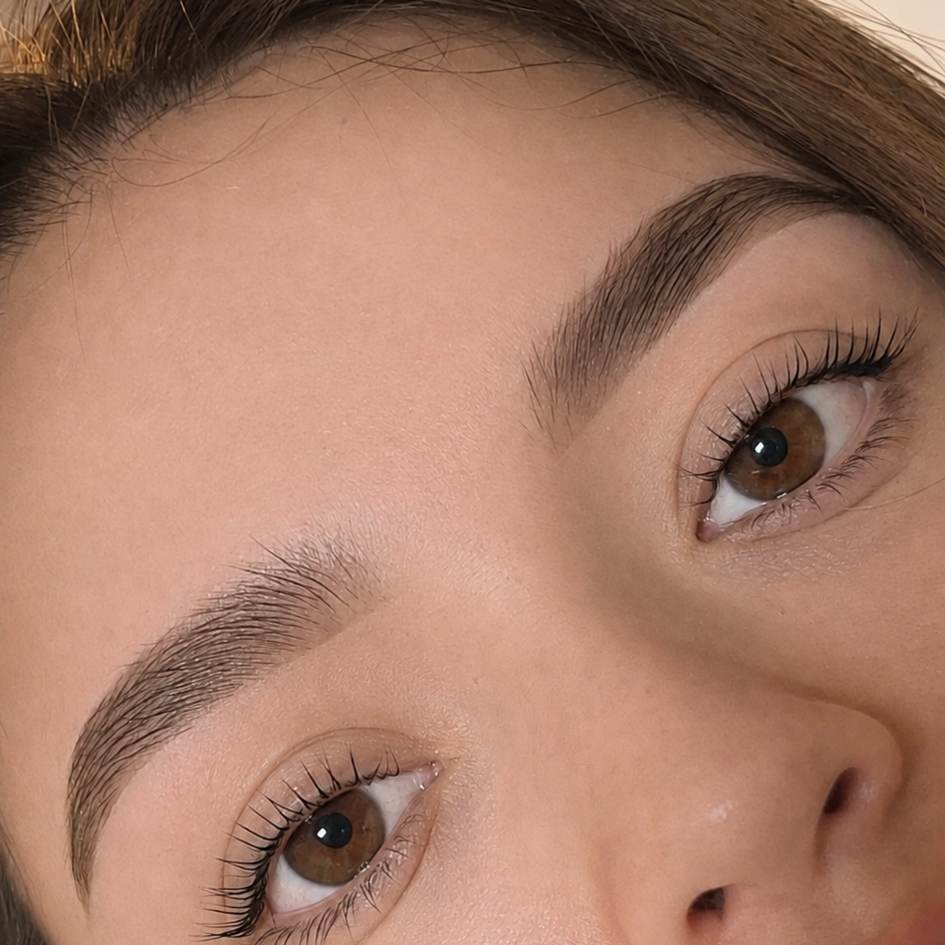 Brow shaping and tint result